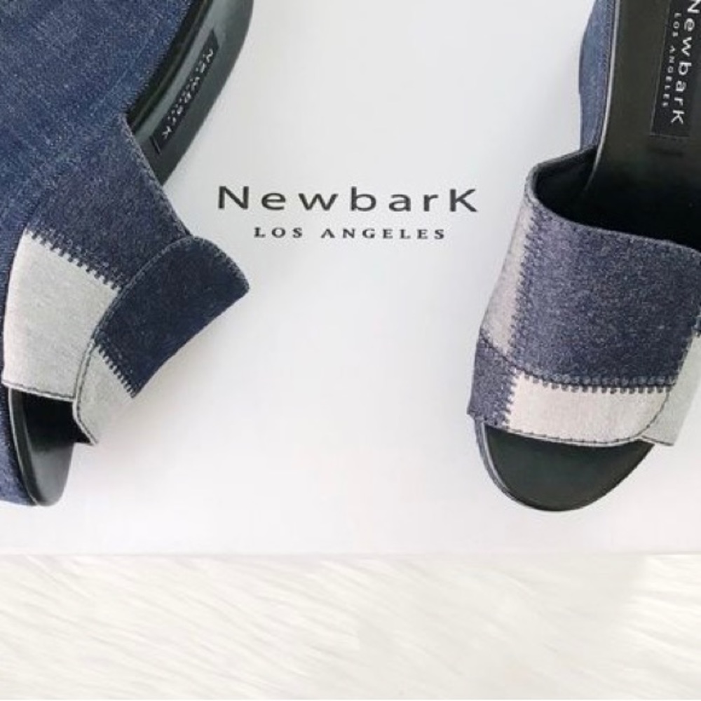 NWOB Newbark Louisa Denim Patchwork Wedges